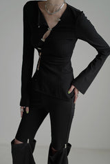 buckle design lady tops mx0098 