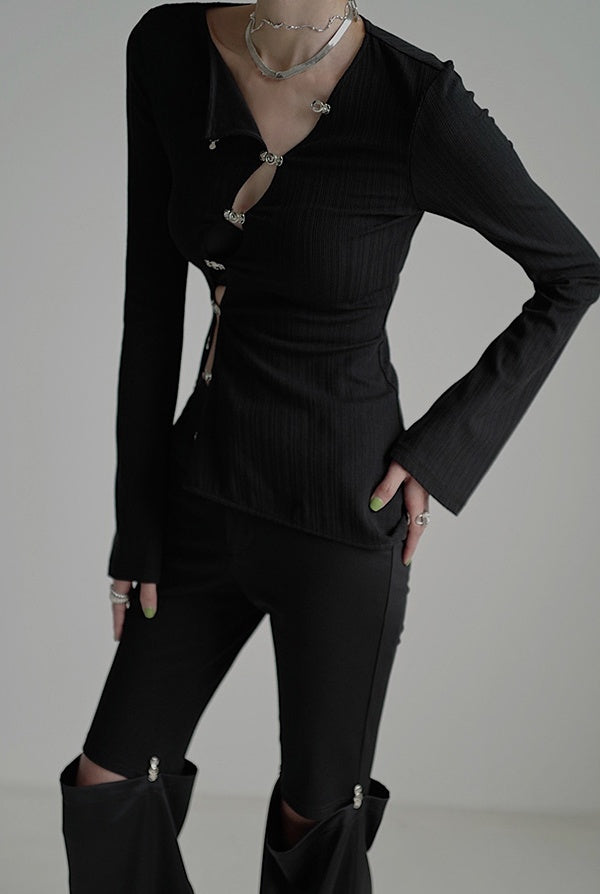 buckle design lady tops mx0098 