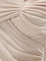 Cross design flare sleeve tops mx0134