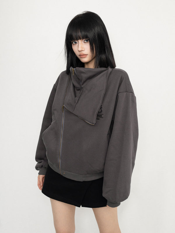 high neck zip up hoodie mx0037