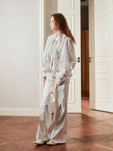 waist contrast wide pants mx0068 