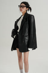 loose leather jacket mx0115 