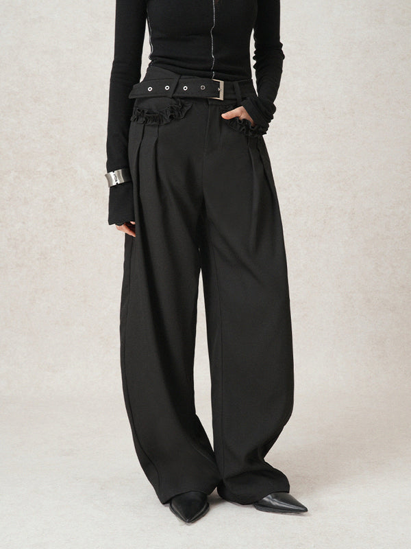 waist buckle design slacks mx0095 