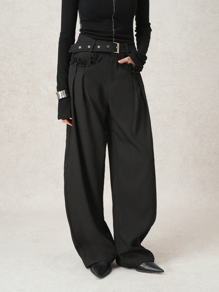 waist buckle design slacks mx0095 