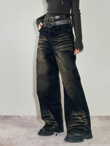 heavy duty washed denim pants mx0082 