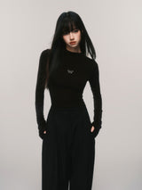 butterfly icon high neck cut and sew mx0075 