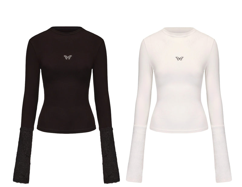 butterfly icon high neck cut and sew mx0075 