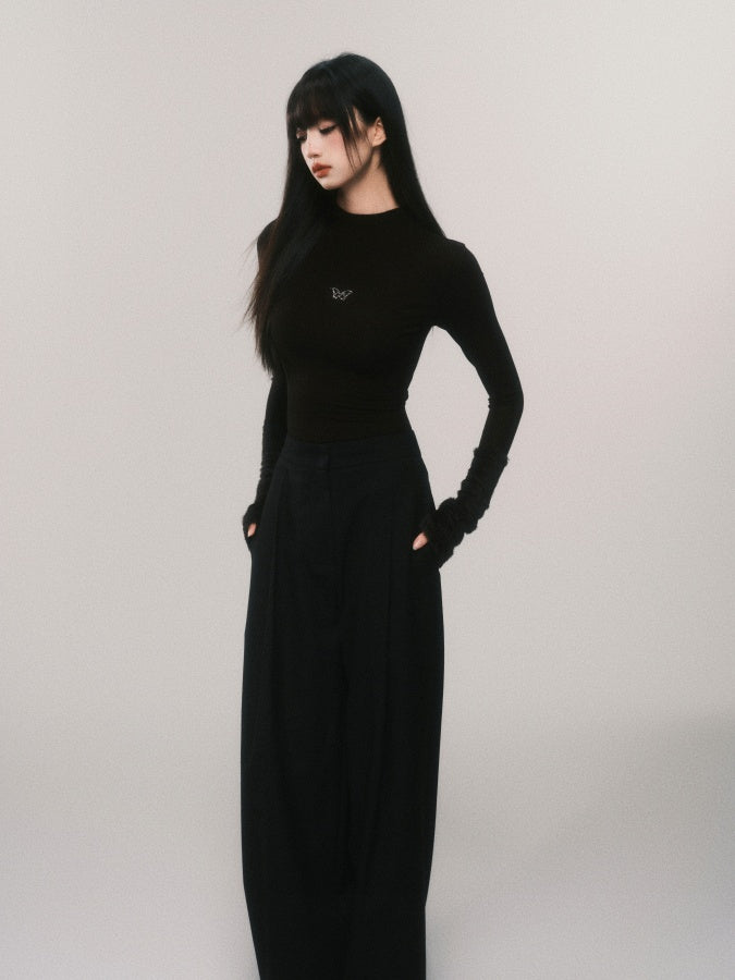 butterfly icon high neck cut and sew mx0075 