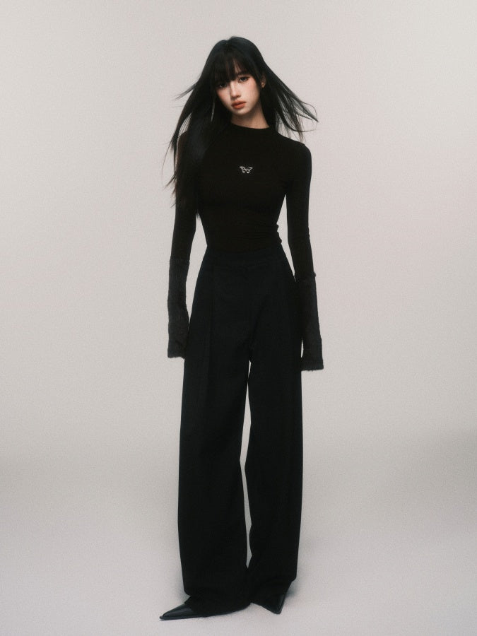 butterfly icon high neck cut and sew mx0075 